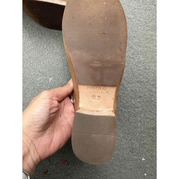 Nisolo Womens Mule Shoes Size 8.5 Brown Leather Chunky Heel Closed Toe - Picture 4 of 7